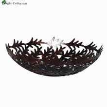 Bright Collection Metal Fruit Leaf Bowl Bronze