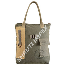 Shruti Impex Cotton+Canvas+Leather Canvas Shopper Bag, Size : 43*10*43cm