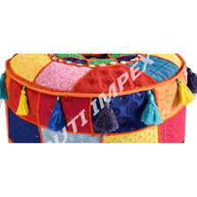Recycle Kachchi Taka Fabric Traditional Pouf, Feature : Eco-friendly