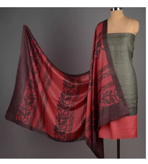 Elegant Block Printed Tussar Silk Dupatta