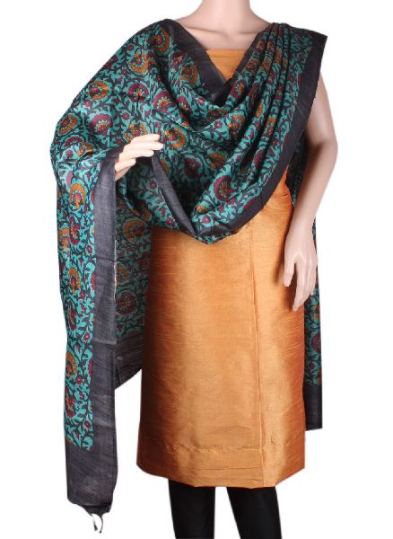 Floral Tussar Silk Dupatta