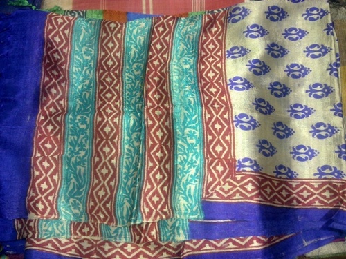 Printed Stylish Tussar Silk Dupatta, Color : Multi Color
