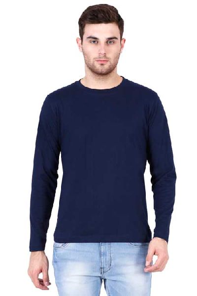 Plain Polyester Mens Full Sleeves T-Shirt, Size : XL