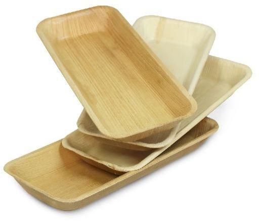 Rectangle Palm Leaf Tray - 100 Pcs