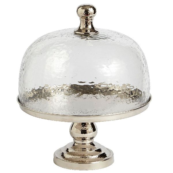 Glass Pedestal Cake Stand with Glass Dome Hire - Dress It Yourself