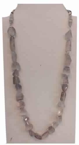 Alister Quartz Gemstone Faceted Patsan Cut Tumble Stone Beads Necklace