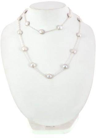 MOTHER OF PEARL STUDD STERLING SILVER BEZAL STYLE NECKLACE