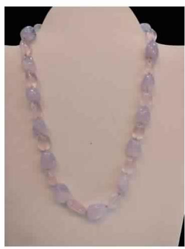 Natural Lavender And Rose Quartz Gemstone Beads Necklace
