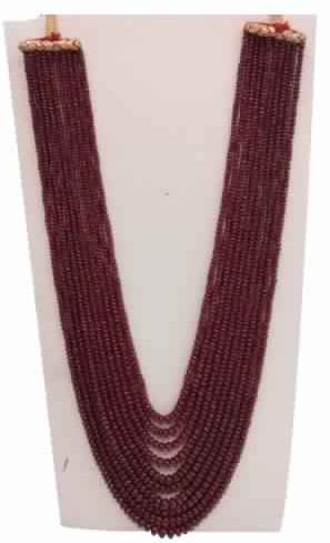 Natural Ruby Gemstone Roundel Stone Beads 10 Strings Necklace