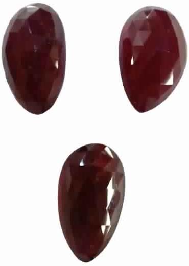 Natural Ruby Glass Filled Fancy Shape Rose Cut Cabs Stones