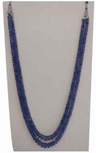 Natural Tanzanite Gemstone Roundel Beads 2 Strings Stone Necklace