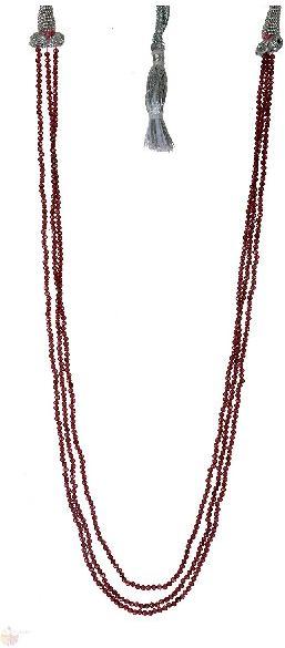 RODHOLITE GARNET FACETED MACHINE CUT ROUNDEL BEADS NECKLACE