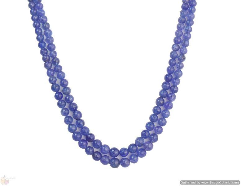 Tanzanite Plain Round Beads Necklace, Color : Blue