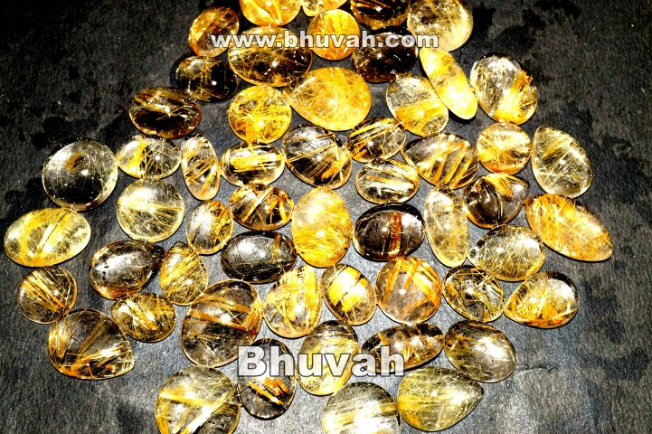 Golden Rutile Stone Cabochon Gemstone
