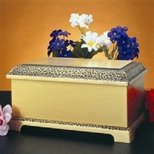 Beautiful Golden Scarlet Box Cremation Urn, for Adult, Style : American Style