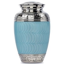 Blue And Silver Funeral Urn