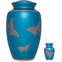 Blue Butterfly Funeral Cremation Urn