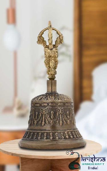 Round Polished Brass Tibetan Bells, for Temple, Style : Antique at Best  Price in Etah