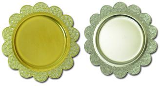 CRYSTAL GOLD BRASS CHARGER PLATES, Feature : Eco-Friendly