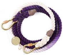 2 Tone Purple Color Cotton Rope Dog Leash