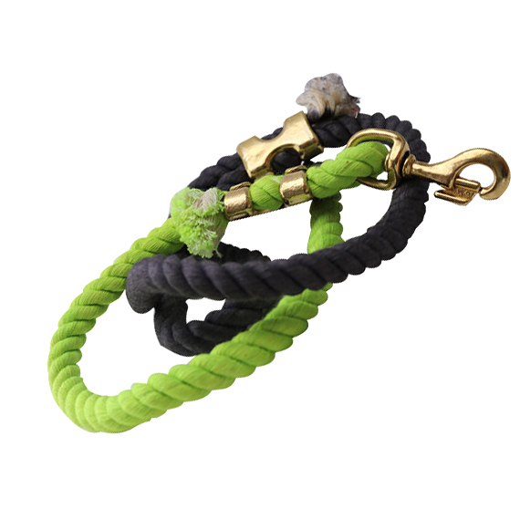 Black Green Ombre Pet Rope Leash