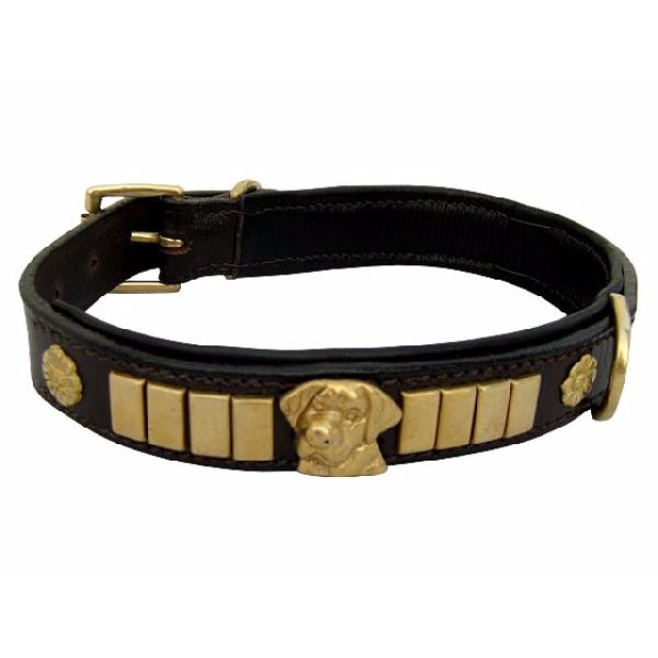 Bulldog Leather Dog Collar