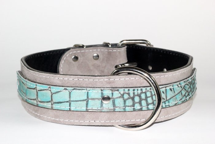 Gray Leather Dog Collar With Handle, Feature : Eco-Friendly