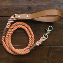 Organic Cotton Orange Rope Dog Leash