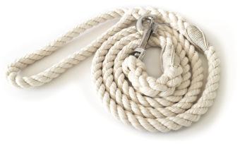 White 100% Cotton Heavy Duty Large Dog Rope Leash