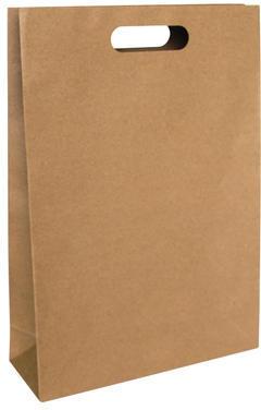 Rectangular D Cut Paper Bags, for Packaging, Shopping, Feature : Easy Folding