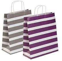 Printed Striped Paper Shopping Bags, Style : Handled