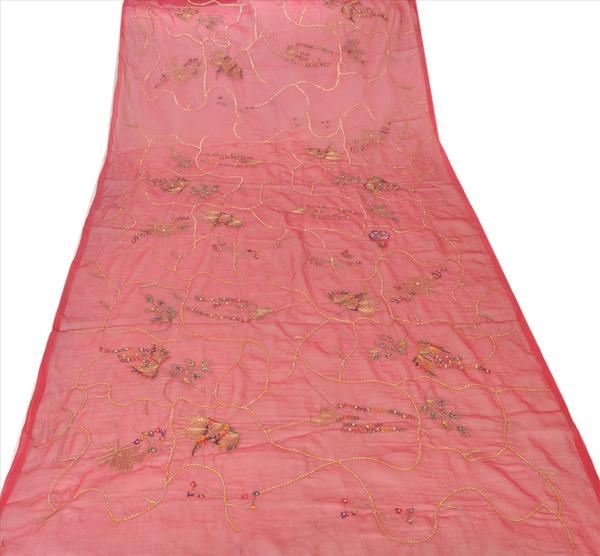 Sanskriti vintage dupatta long stole, Color : Pink