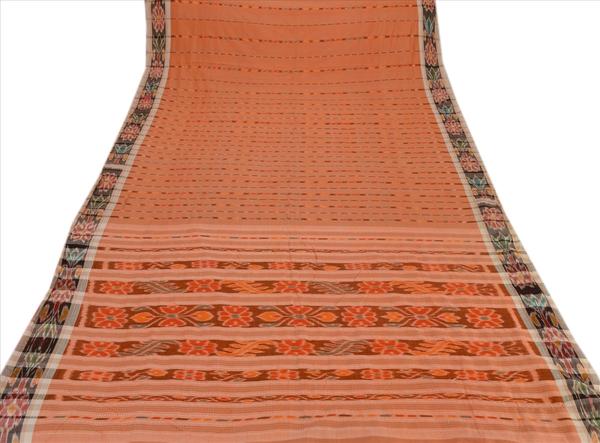 Vintage indian saree hand woven patola sari fabric pure cotton craft maroon