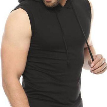 Style Maniac 160 grams Men Hooded Black T-Shirt, Size : XL