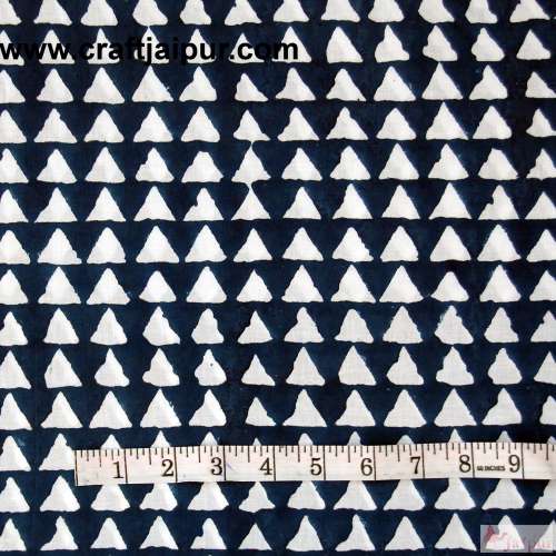 Blue Zig Zag Printed Indian Cotton Sewing Craft Fabric