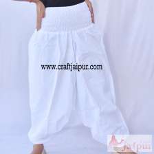 Cotton Harem Pants In white color