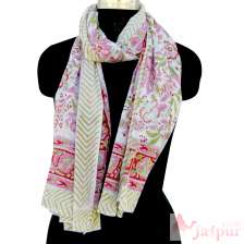 Cotton Scarves Hand Block Printed Indian Stole Scarf-Craft Jaipur