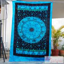 Decorative ZODIAC Tapestry Wall Hanging Bedspread Home Decor-Craft Jaipur