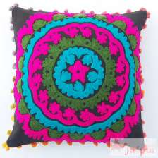 Embroidery Pillow Cover Decorative Suzani Cushions-Craft Jaipur