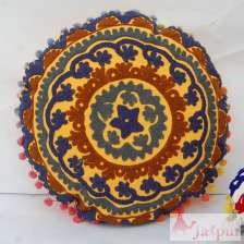Ethnic Suzani Embroidery Handmade Cushion Cover-Craft Jaipur