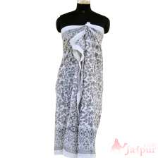 Floral Printed Cotton Long Beach Cover Ups Scarf From India-Craft Jaipur