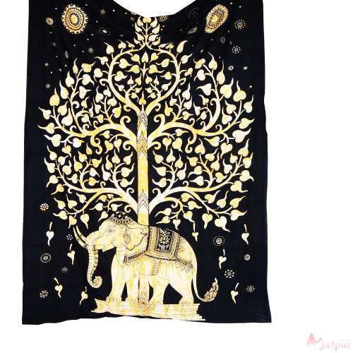 Golden Elephant Tapestry Hippie Boho Tree