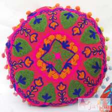 Handmade Cushion Cover Traditional Suzani Embroidered Pillowcases-Craft Jaipur