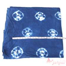 Handmade Tie Dyed Indigo Blue Cotton Shibori Printed Fabric-Craft Jaipur
