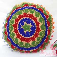 Handmade Vintage Indian Suzani Embroidery Cushion Cover-Craft Jaipur