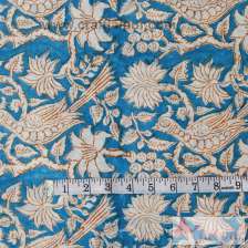 Multi Floral Bird Printed Natural Cotton Sewing Fabric-Craft Jaipur