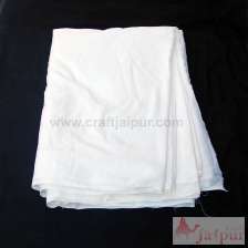 Natural Cotton White Indian Handmade Voile Dressmaking Fabric-Craft Jaipur