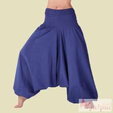 Navy Blue Women Cotton Harem Pants Men Yoga Afghani Trouser-Craft Jaipur