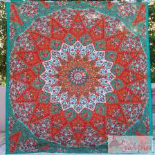 Orange Star Mandala Wall Hanging Tapestry Boho Bedspread