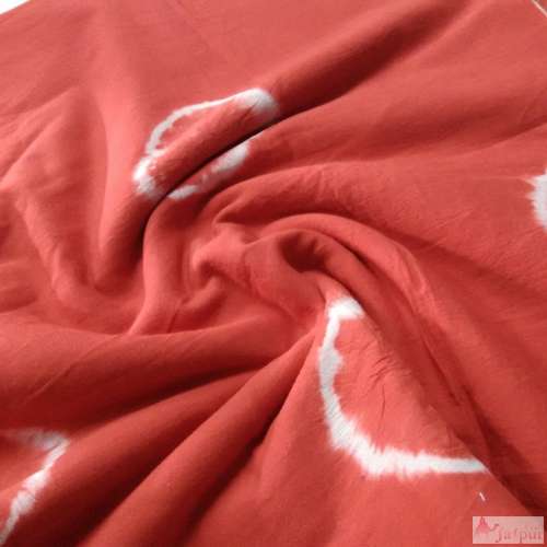 Red color bandhani Cotton fabric For Sewing
